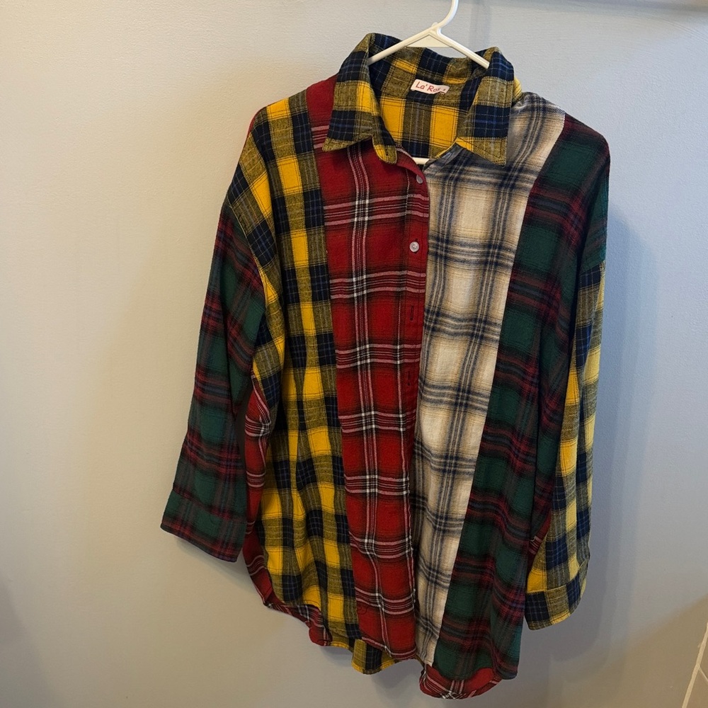 Oversized Patchwork Plaid Flannel